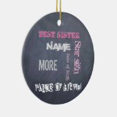 BEST SISTER personalisierte Tafel Keramikornament (Rechts)