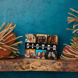 Best Sister Script Collage Foto & Names Fotoplatte