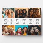Best Sister Script Collage Foto & Names Fotoplatte (Vorderseite)