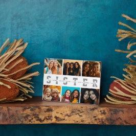 Best Sister Script Collage Foto & Names Fotoplatte