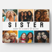Best Sister Script Collage Foto & Names Fotoplatte (Vorderseite)