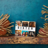Best Sister Script Collage Foto & Names Fotoplatte (Seite)