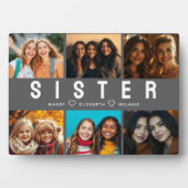 Best Sister Script Collage Foto & Names Fotoplatte (Vorderseite)