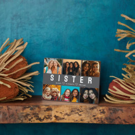 Best Sister Script Collage Foto & Names Fotoplatte