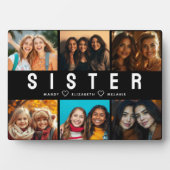 Best Sister Script Collage Foto & Names Fotoplatte (Vorderseite)