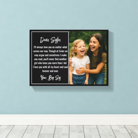 Best Sister Script Photo Collage Leinwanddruck (Insitu (Holzboden))