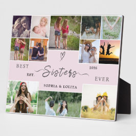 Best Sisters Ever – Custom 12-Photo Collage Gift Fotoplatte