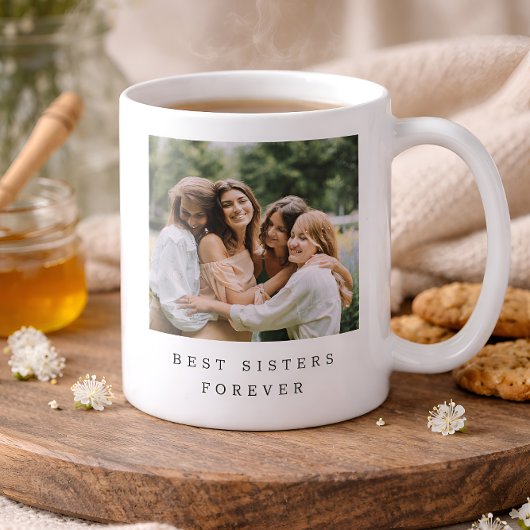 Best Sisters Forever Custom Photo Personalized Kaffeetasse