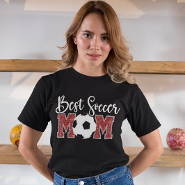 Best Soccer Mom cute bright Red text T-Shirt