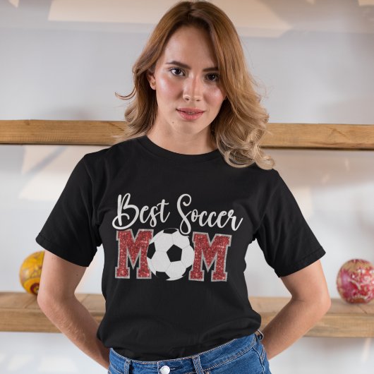 Best Soccer Mom cute bright Red text T-Shirt