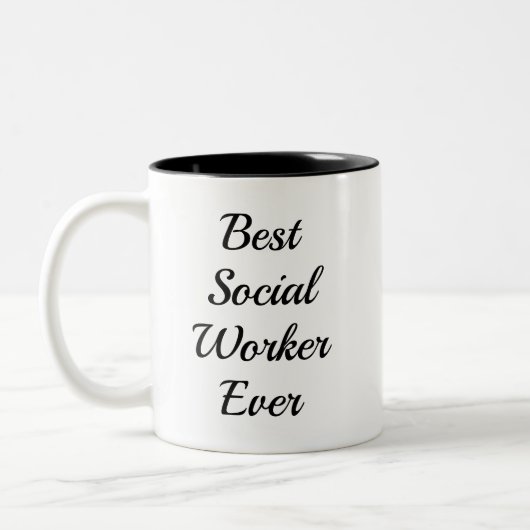 Best Social Worker Ever Mug Appreciation Gift Zweifarbige Tasse (Links)