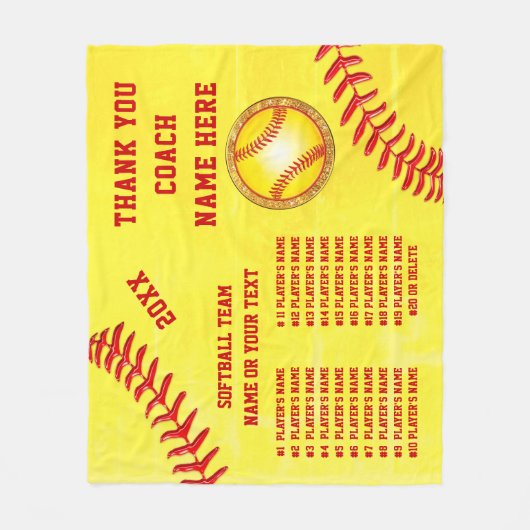 Best Softball Coach Geschenke, Personalisiert, Sof Fleecedecke (Vorderseite)