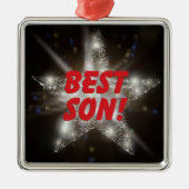 "BEST SON!" SILBERNES ORNAMENT (Vorne)