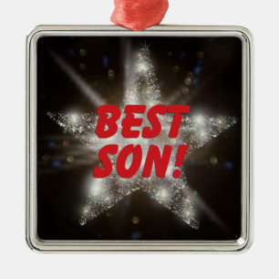 "BEST SON!" SILBERNES ORNAMENT