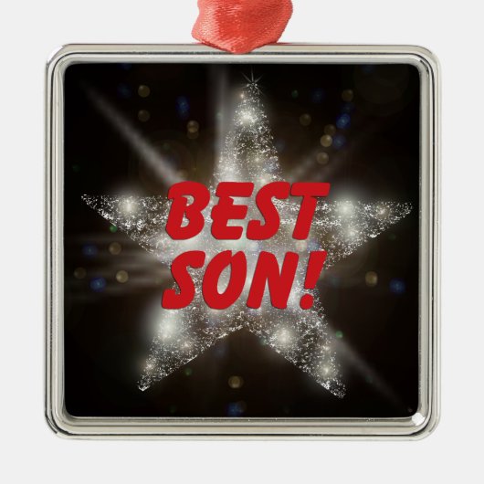 "BEST SON!" SILBERNES ORNAMENT (Vorne)
