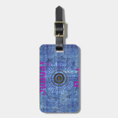 Best Sonntag: Denim-Inspiriert Abstraktes Kunstdes Gepäckanhänger (Vorderseite vertikal)