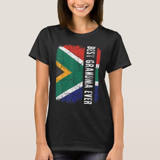 Best South African Grandma Ever Africa Flag Mother T-Shirt (Vorderseite)