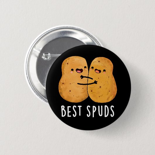 Best Spuds Funny Best Buddies Potato Pub Dark BG Button (Vorne & Hinten)