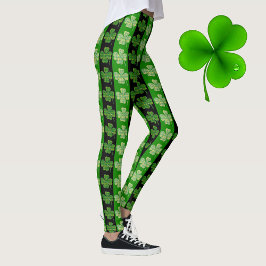 Best St. Patrick's Day Green Kariert Clover Streif Leggings