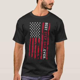 Best Step Vater je Fathers Day US American Flag T-Shirt