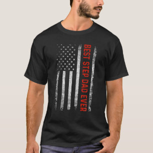 Best Step Vater je US-amerikanische Flagge Vintage T-Shirt