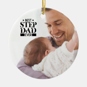 Best Step Vater je Vatertag Custom Foto Keramik Ornament