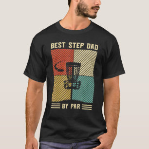 Best Stepdad by Far Men Golf Retro Sunset Papa T-Shirt