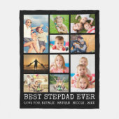 BEST STEPDAD JE 10 Foto Collage Your Color Fleecedecke (Vorderseite)