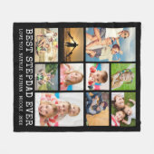 BEST STEPDAD JE 10 Foto Collage Your Color Fleecedecke (Vorderseite (Horizontal))