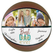 Best Stepdad je Custom 3 Foto signiert Basketball (Vorderseite)