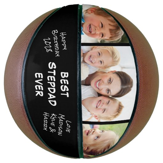 Best Stepdad je Foto Black Basketball (Vertikal)