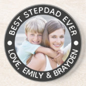 BEST STEPDAD JE Foto Personalisiert Farbe Getränkeuntersetzer (Vorne)
