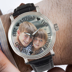 Best Stepdad je Personalisiertes Foto Watch Armbanduhr