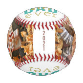Best Stepdad je Typografie 2 Foto Custom Baseball (Vorderseite)