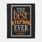 Best Stepdad je Typografie Black Fleece Blanket (Vorderseite)