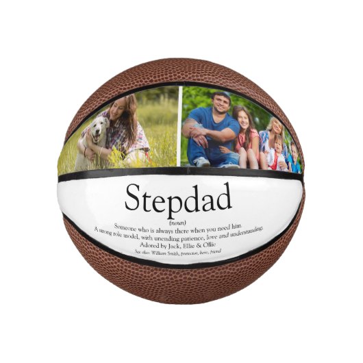 Best Stepfather Stepdad je Definition Fun Foto Mini Basketball (Vorderseite)