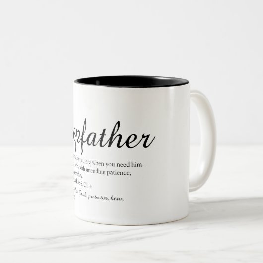 Best Stepfather, Stepdad je Definition Skript Zweifarbige Tasse (VorderseiteRechts)