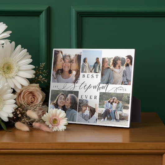 Best Stepmom Ever Script Photo Collage Keepsake Fotoplatte