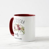 BEST SUEGRA jemals (Ihr Name) - Maroon Bouquet Tasse (Vorderseite Links)