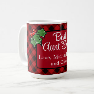 Best Tante ever Christmas classic Red Kariert Holl Kaffeetasse