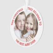 Best Tante Ever Christmas Tree Foto Ornament (Vorderseite)