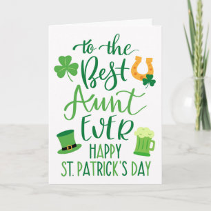Best Tante je St Patrick's Day Typografie Karte