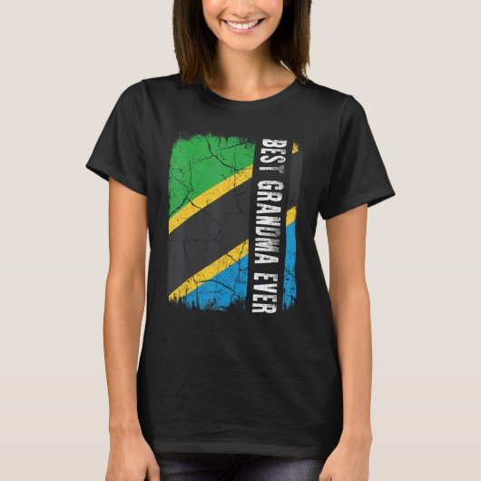 Best Tanzanian Grandma Ever Tanzania Flag Mother's T-Shirt (Vorderseite)