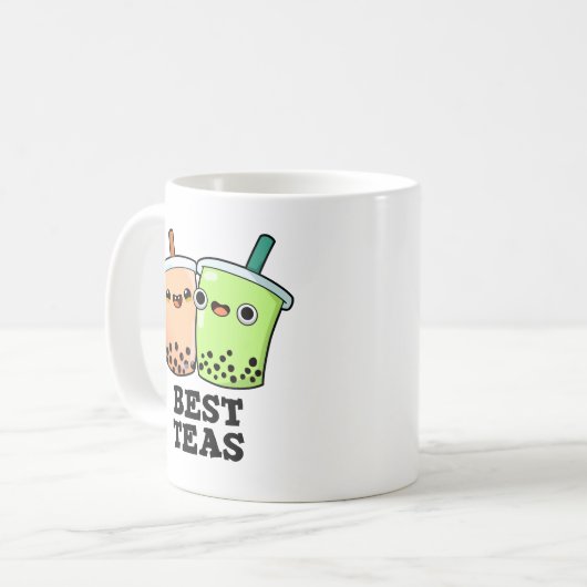 Best Tea Funny Besties Boba Tea Pub Kaffeetasse (Vorderseite Links)