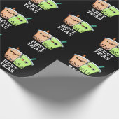 Best Tea Funny Besties Boba Tea Pun Dark BG Geschenkpapier (Ecke)