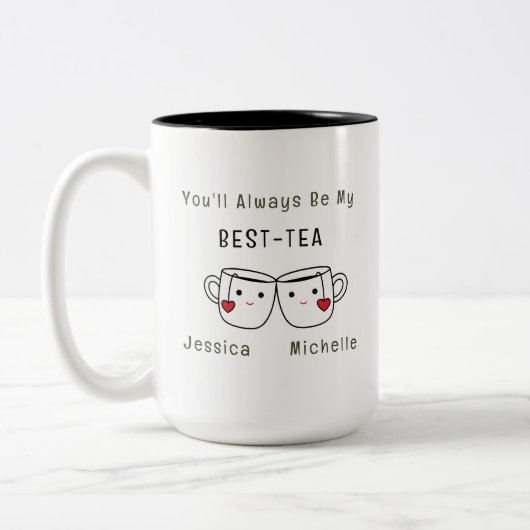 Best-Tea-Personalisiert-Freundschaft Zweifarbige Tasse (Links)