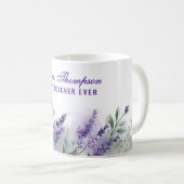 Best Teacher Appreciation Lavender Spring Floral Kaffeetasse (VorderseiteRechts)
