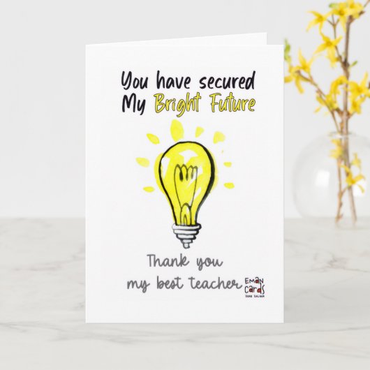 Best Teacher Card Karte (Gelbe Blume)