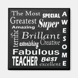 Best Teacher Chalkboard Subway Typografy Art Magnet