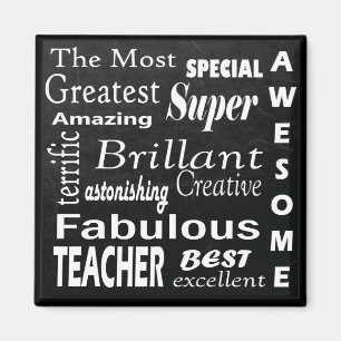 Best Teacher Chalkboard Subway Typografy Art Magnet